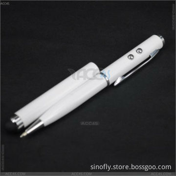 4 in 1 Touch Screen Stylus Ballpoint Pen with Laser Pointer, White LED Light for Samsung iPhone